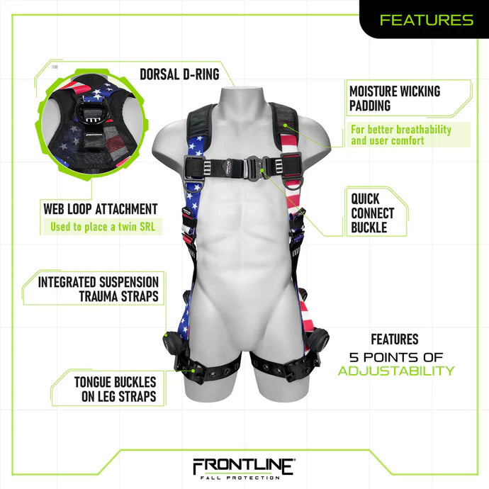 Frontline 110VTB-AM Combat™ American Style Vest Harness