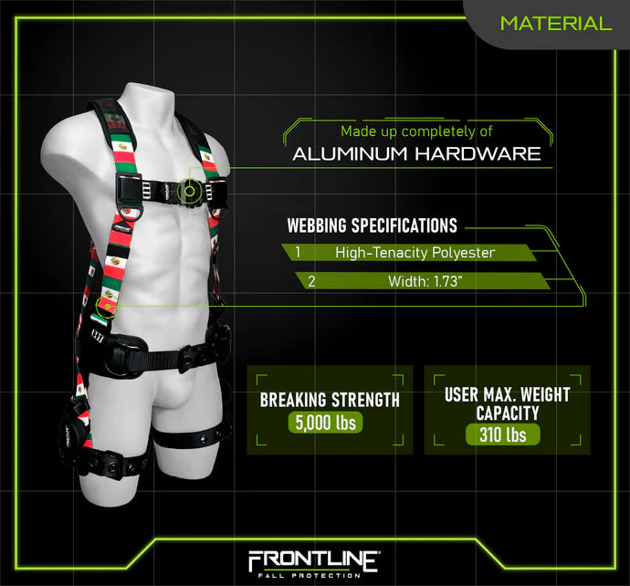 Frontline 110CTB-MX Combat™ Mexican Style Full Body Harness with Aluminum Hardware and Suspension Trauma Straps