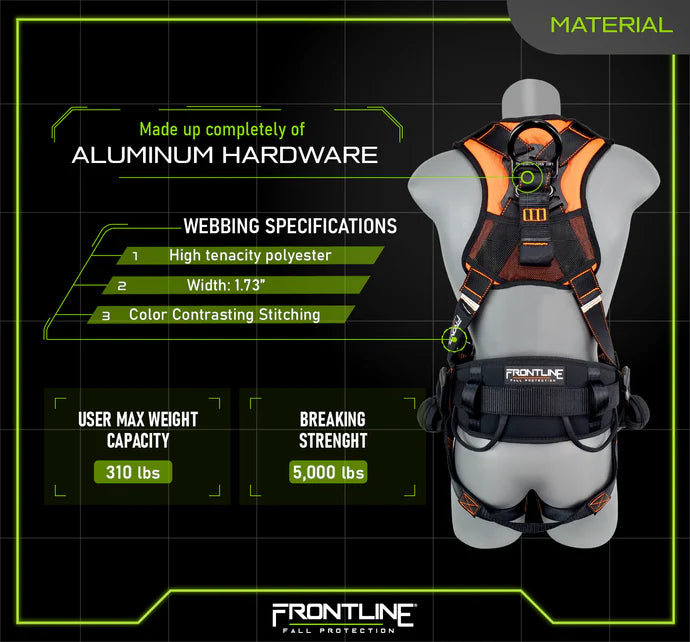 Frontline 110CTB Combat™ Lite Full Body Harness all Aluminum Hardware and Suspension Trauma Straps