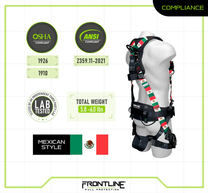 Frontline 110CTB-MX Combat™ Mexican Style Full Body Harness with Aluminum Hardware and Suspension Trauma Straps