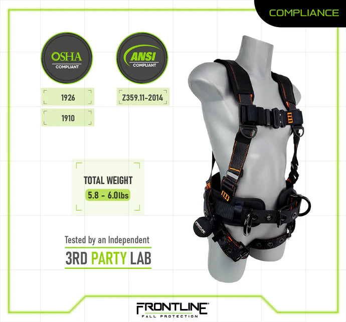 Frontline 110CTB Combat™ Lite Full Body Harness all Aluminum Hardware and Suspension Trauma Straps